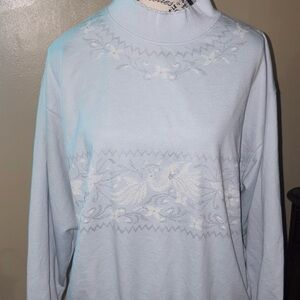 Vintage 90s Sweatshirt Women’s Pull Over Size XL Light Blue